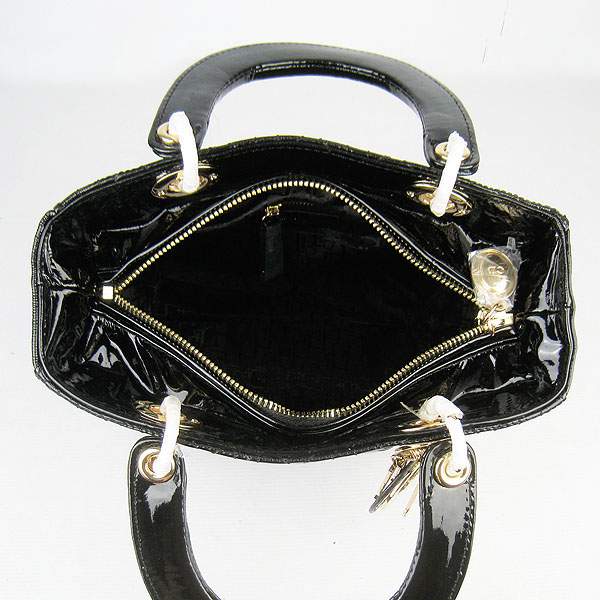 Christian Dior 1887 Patent Leather Shoulder Bag-Black - Click Image to Close